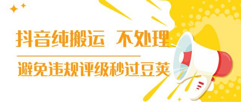 （1394期）抖音纯搬运 不处理 小技巧，30秒发一个作品，避免违规评级秒过豆荚(无水印)-副业库