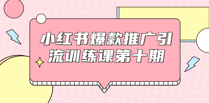 （1693期）小红书爆款推广引流训练课第十期，手把手带你玩转小红书，轻松月入过万-副业库