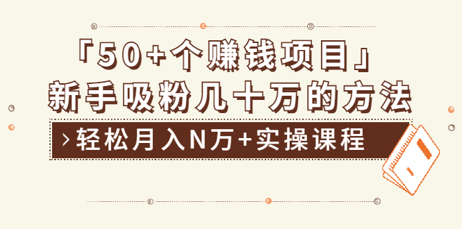 （1923期）分享50+个最新2021赚钱项目：新手吸粉几十万方法，轻松月入N万+实操课程-副业库