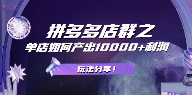 （2056期）拼多多店群之：教你单店如何产出10000+利润，玩法分享！-副业库