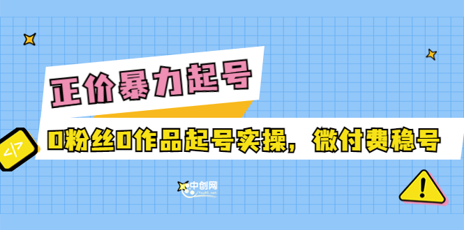 （3377期）正价暴力起实操号：0粉丝0作品起号实操，微付费稳号-副业库
