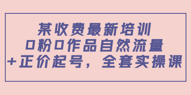 （3648期）某收费最新培训：0粉0作品自然流量+正价起号，全套实操课！-副业库
