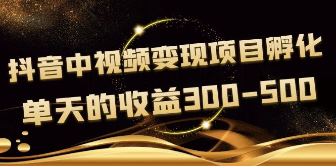 （3794期）黄岛主《抖音中视频变现项目孵化》单天的收益300-500 操作简单粗暴-副业库