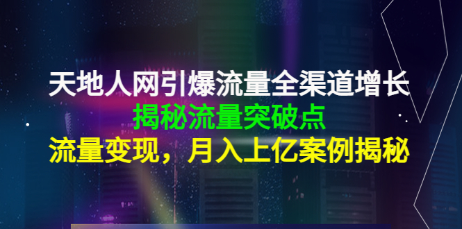 （4173期）天地人网引爆流量全渠道增长：揭秘流量突然破点，流量变现，月入上亿案例-副业库