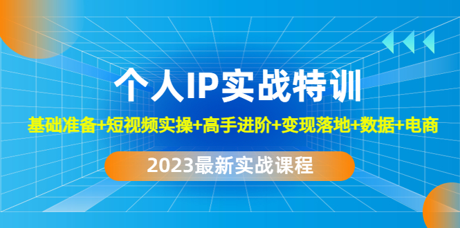 （4735期）2023个人IP实战特训：基础准备+短视频实操+高手进阶+变现落地+数据+电商-副业库
