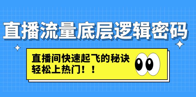 （4756期）直播流量底层逻辑密码：直播间快速起飞的秘诀，轻松上热门-副业库