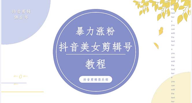 （5109期）抖音快手暴力涨粉美女混剪视频教程 百分百过原创图片教程 附带违规申诉方法-副业库