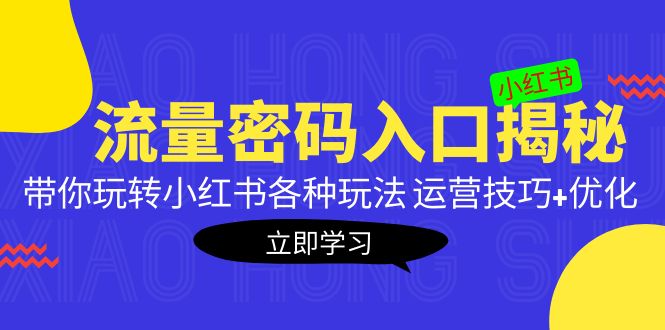 （5179期）小红书流量密码入口揭秘：带你玩转小红书各种玩法 运营技巧+优化！-副业库