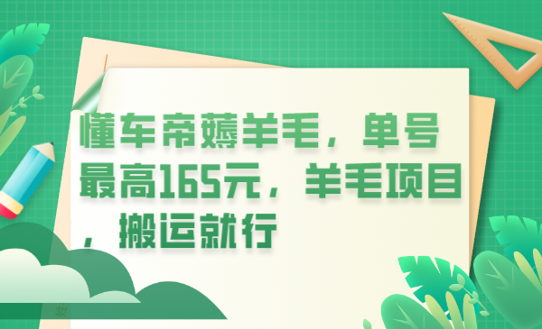 （6175期）懂车帝薅羊毛，单号最高165元，羊毛项目，搬运就行-副业库