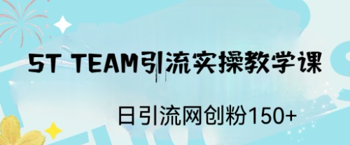 （6578期）ST TEAM引流实操课，日引流网创粉100+-副业库