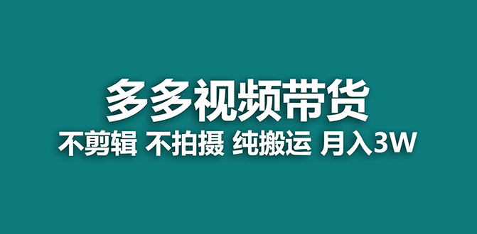 （7512期）【蓝海项目】多多视频带货，纯搬运一个月搞了5w佣金，小白也能操作【揭秘】-副业库