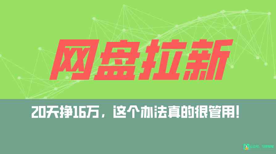 （9373期）网盘拉新+私域全自动玩法，0粉起号，小白可做，当天见收益，已测单日破5000-副业库