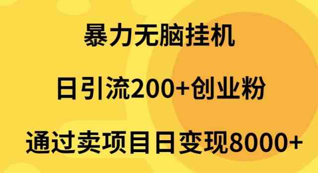 （9788期）暴力无脑挂机日引流200+创业粉通过卖项目日变现2000+-副业库