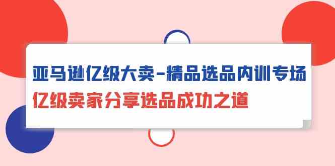 （10034期）亚马逊亿级大卖-精品选品内训专场，亿级卖家分享选品成功之道-副业库