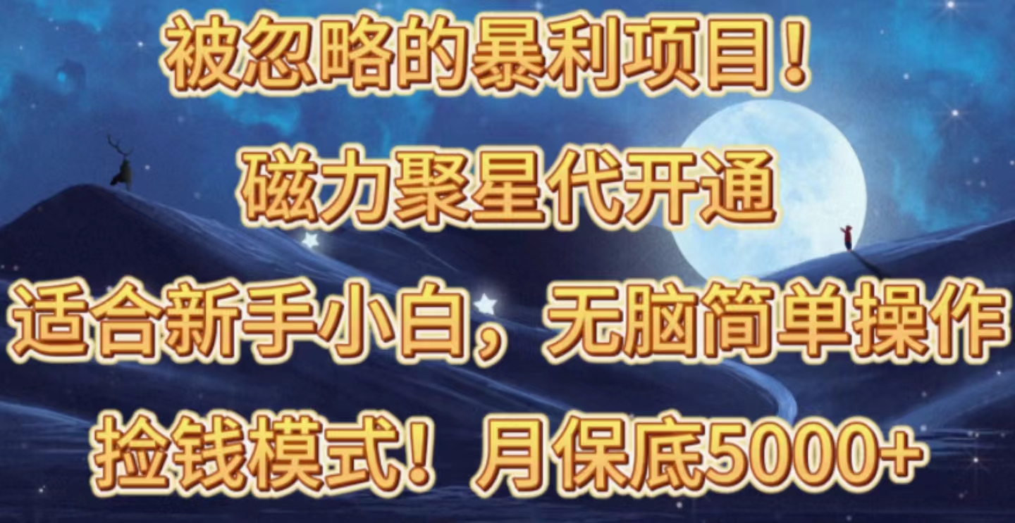 （10245期）被忽略的暴利项目！磁力聚星代开通捡钱模式，轻松月入五六千-副业库