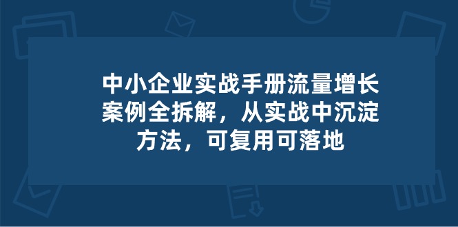 （10889期）中小 企业 实操手册-流量增长案例拆解，从实操中沉淀方法，可复用可落地-副业库