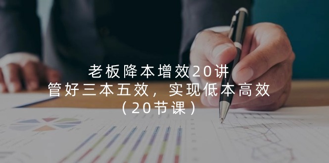 （11238期）老板 降本增效20讲，管好 三本五效，实现低本高效（20节课）-副业库