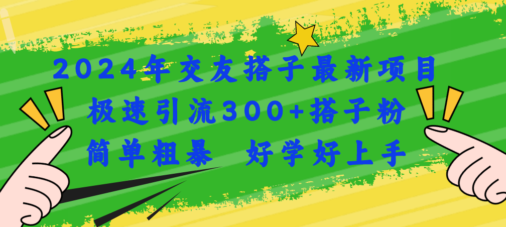 （11259期）2024年交友搭子最新项目，极速引流300+搭子粉，简单粗暴，好学好上手-副业库