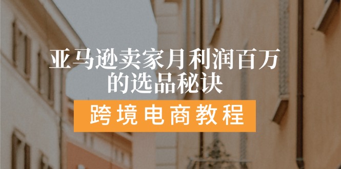 （11456期）亚马逊卖家月利润百万的选品秘诀:  抓重点/高利润/大方向/大类目/选品…-副业库