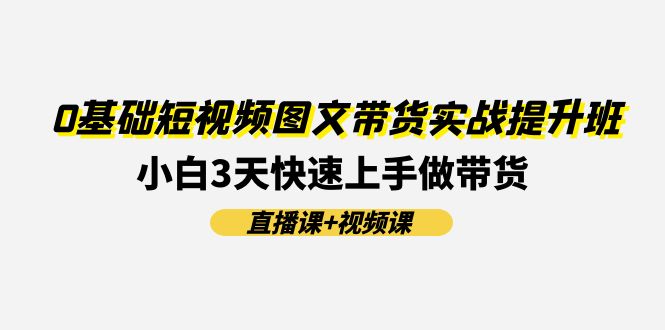 （11641期）0基础短视频图文带货实战提升班(直播课+视频课)：小白3天快速上手做带货-副业库