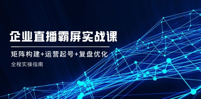 （12338期）企 业 直 播 霸 屏实战课：矩阵构建+运营起号+复盘优化，全程实操指南-副业库
