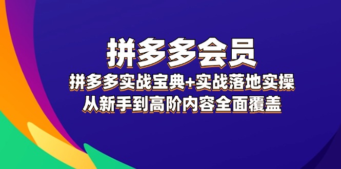 （12056期）拼多多 会员，拼多多实战宝典+实战落地实操，从新手到高阶内容全面覆盖-副业库
