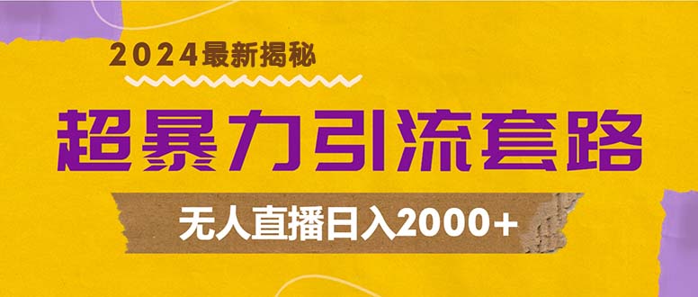 （12800期）超暴力引流套路，无人直播日入2000+-副业库