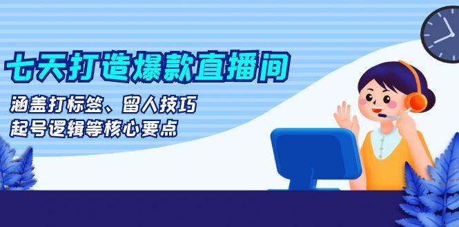（13382期）七天打造爆款直播间：涵盖打标签、留人技巧、起号逻辑等核心要点-副业库