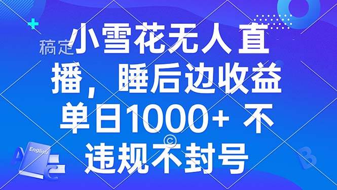 （13491期）小雪花无人直播 睡后收益单日1000+ 零粉丝新号开播 不违规 看完就会-副业库