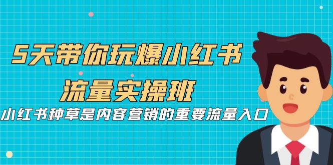 5天带你玩爆小红书流量实操班，小红书种草是内容营销的重要流量入口-副业库