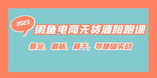 闲鱼电商无货源陪跑课，最全、最新、最干，零基础实战-副业库