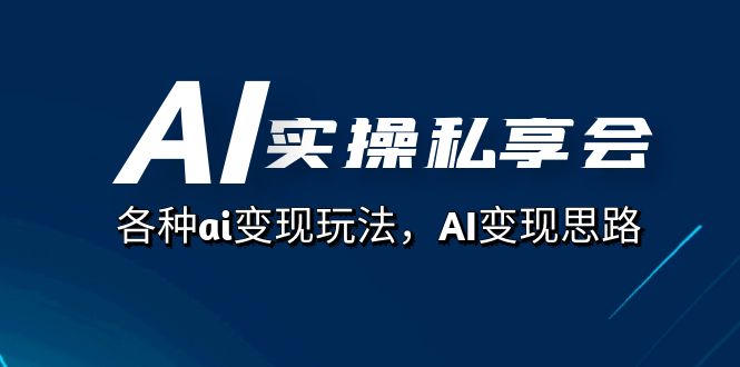 AI实操私享会，各种ai变现玩法，AI变现思路（67节课）-副业库