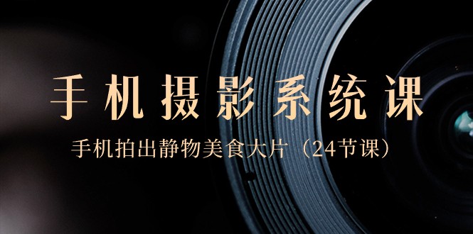 0基础手机摄影系统课，手机拍出静物美食大片（24节课）-副业库