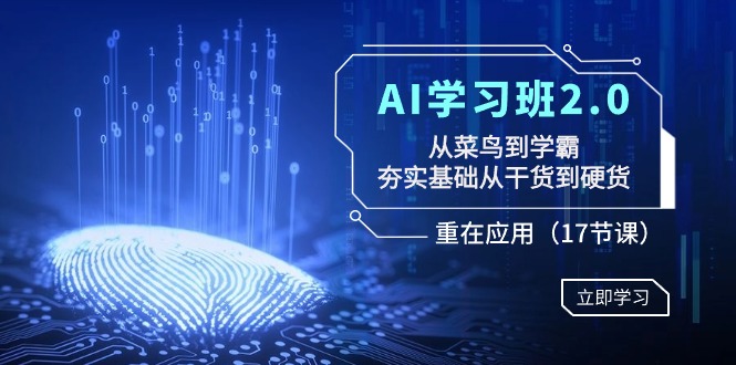 AI学习班2.0：从菜鸟到学霸，夯实基础从干货到硬货，重在应用（17节课）-副业库