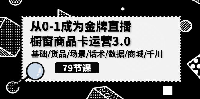 0-1成为金牌直播橱窗商品卡运营3.0，基础/货品/场景/话术/数据/商城/千川-副业库