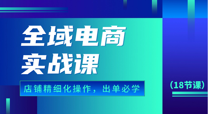 全域电商实战课，个人店铺精细化操作流程，出单必学内容（18节课）-副业库