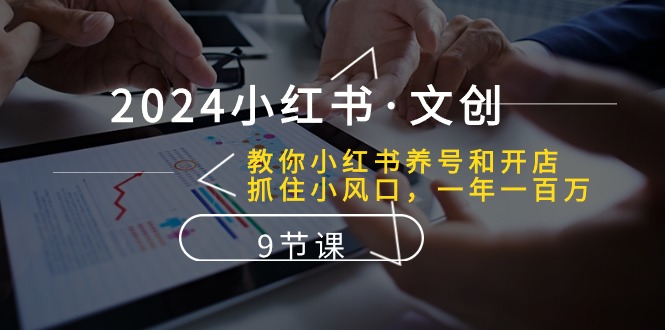 2024小红书文创：教你小红书养号和开店、抓住小风口 一年一百万 (9节课)-副业库