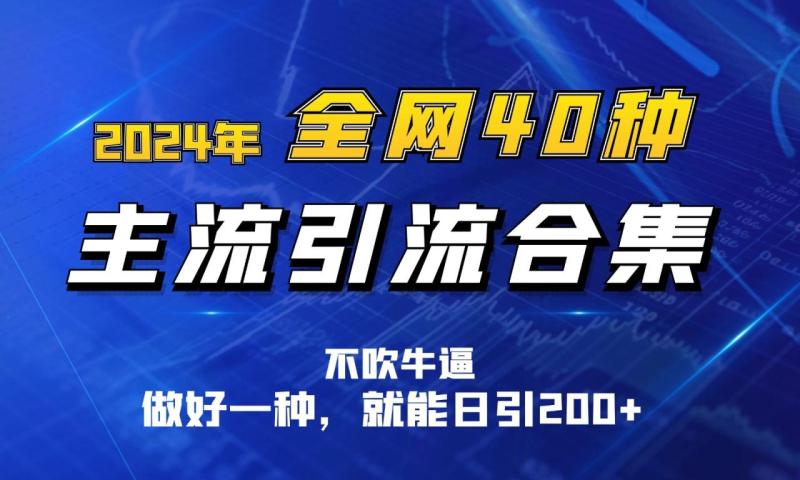 2024年全网40种暴力引流合计，做好一样就能日引100+-副业库