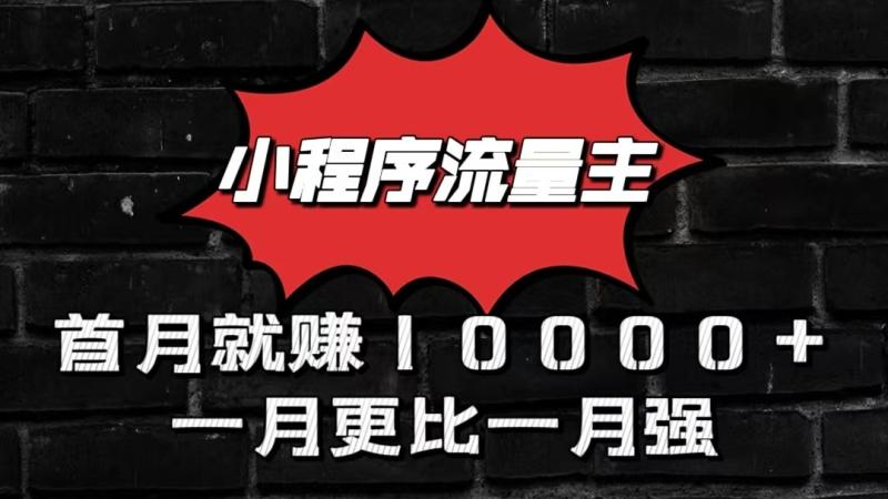 小程序流量主首月就赚10000+，一月更比一月强！小本创业首选-副业库