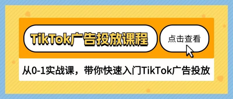 TikTok广告投放课程，从0-1实战课，带你快速入门TikTok广告投放（30节课）-副业库