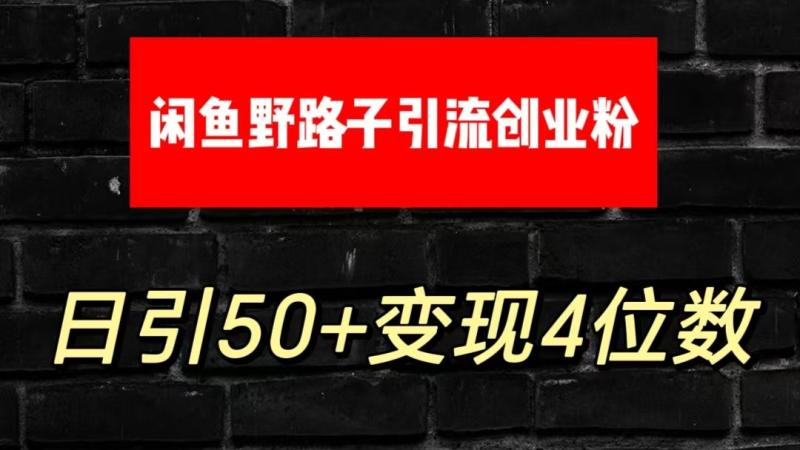 大眼闲鱼野路子引流创业粉，日引50+单日变现四位数-副业库