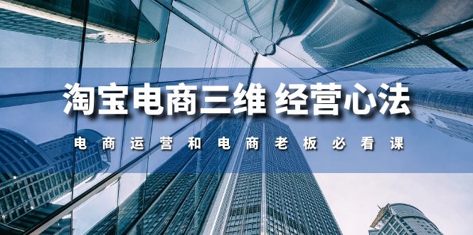 淘宝电商三维经营心法：电商运营和电商老板必看课（59节课）-副业库