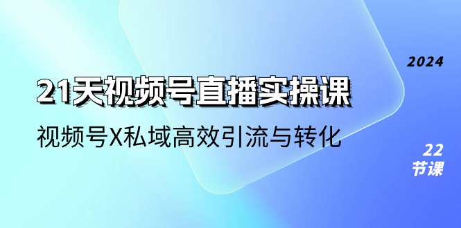 21天视频号直播实操课，视频号X私域高效引流与转化（22节课）-副业库