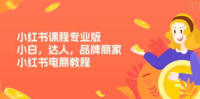 小红书课程专业版，小白，达人，品牌商家，小红书电商教程（15节）-副业库