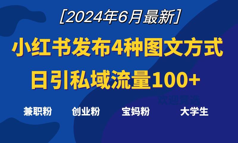 小红书发布这4种图文，就能日引私域流量100+-副业库