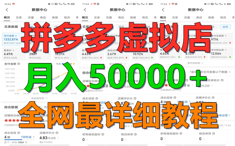 拼多多虚拟电商训练营月入50000+你也行，暴利稳定长久，副业首选-副业库