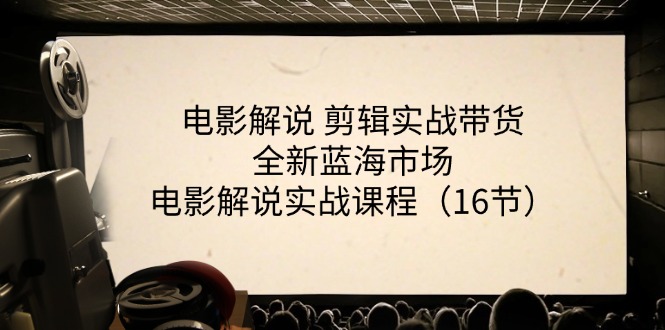 电影解说剪辑实战带货全新蓝海市场，电影解说实战课程（16节）-副业库