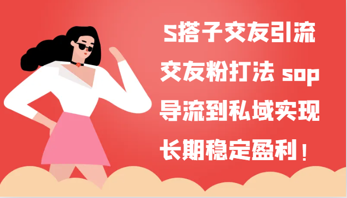 S搭子交友引流，交友粉打法 sop，导流到私域实现长期稳定盈利！-副业库