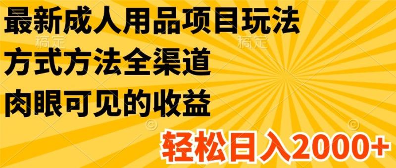最新成人用品项目玩法，方式方法全渠道，肉眼可见的收益，轻松日入2000+-副业库