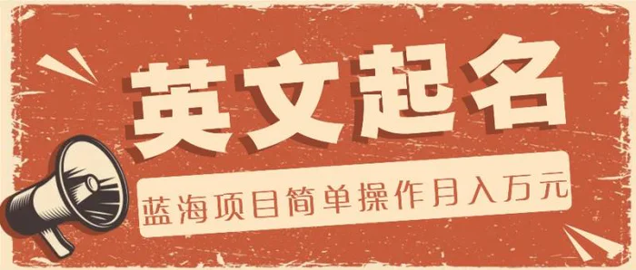 利用AI工具帮助起英文名，蓝海项目简单操作，0成本0门槛月收入万元-副业库